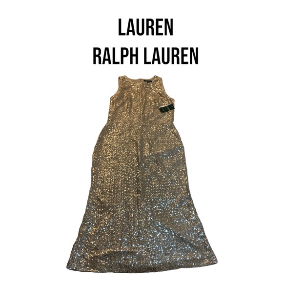 Lauren by Ralph Lauren Gold Sequence Sleeveless Dress, size 10, NWT $150 - Picture 11 of 11
